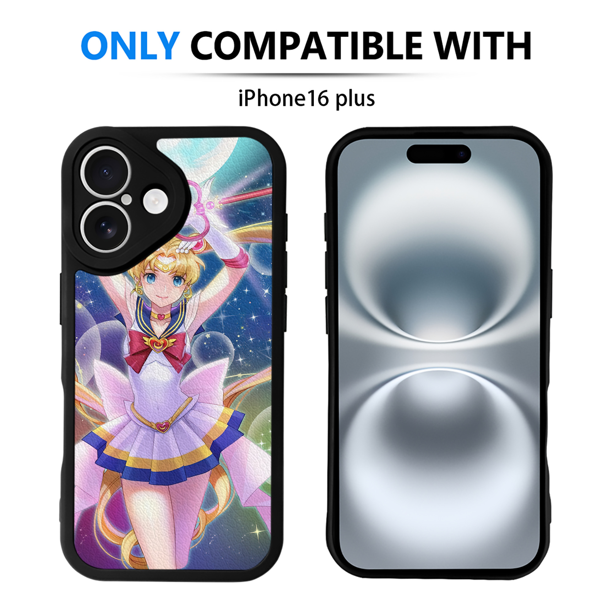 （画像用） 美少女戦士セーラームーン Sailor Moon 【iPhone 16シリーズ対応】シリコンスマホケース（レザー調） 材質：シリコン